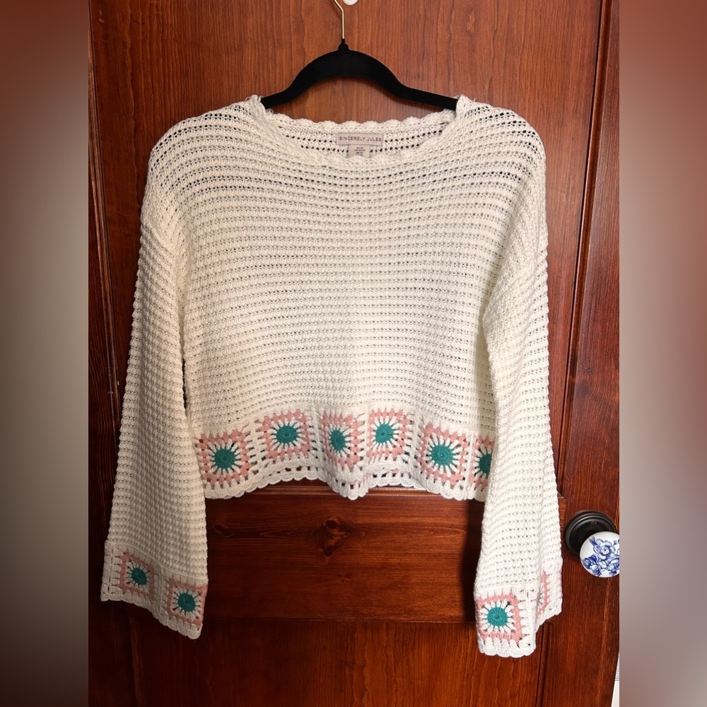 Juniors Crochet Sweater
